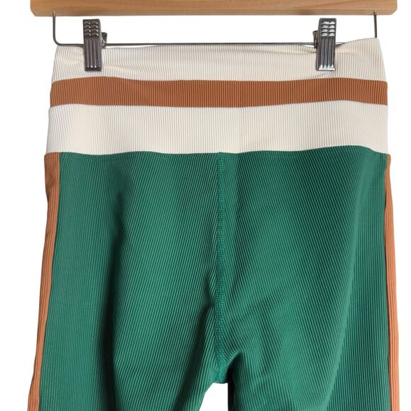 Beach Riot Sport Melinda Colorblock Ribbed Green Mid Rise Leggings Size Medium - Picture 8 of 10